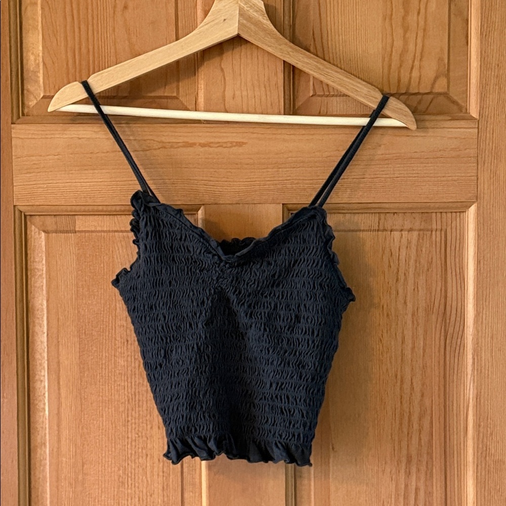 American Eagle Outfitters Size Small Women's Teen Girl Black Smocked Cami Top